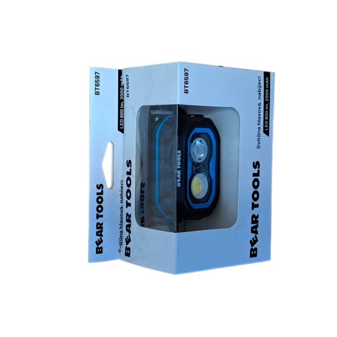 G - Čelovka - svítilna BEAR TOOLS - 800 lm, 2000 mAh, nabíjecí, pohybový senzor