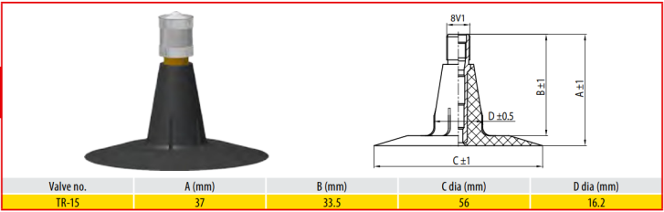 Duše 18x7-8  (18x8,5/9,5-8) TR15