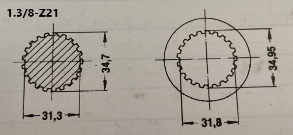 Vidlice 1.3/8" - Z21  (B7)