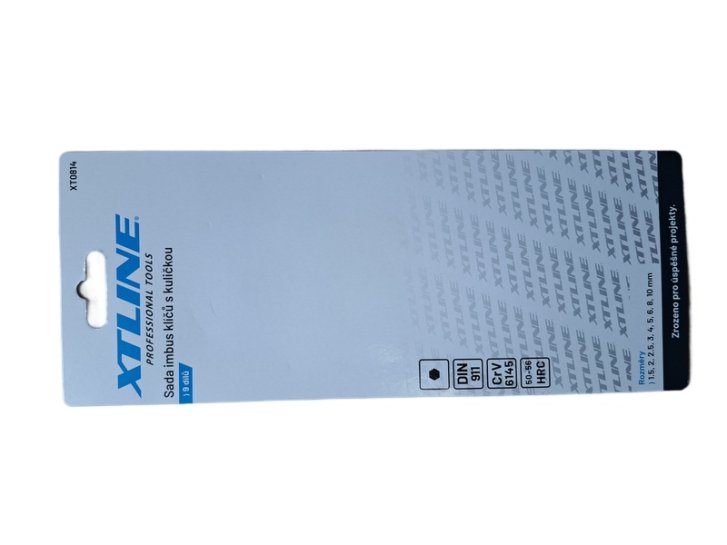 G - Klíče IMBUS s kuličkou, XTline, sada 9 dílů - 1.5, 2, 2.5, 3, 4, 5, 6, 8, 10 mm