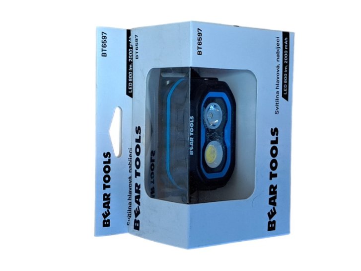 G - Čelovka - svítilna BEAR TOOLS - 800 lm, 2000 mAh, nabíjecí, pohybový senzor